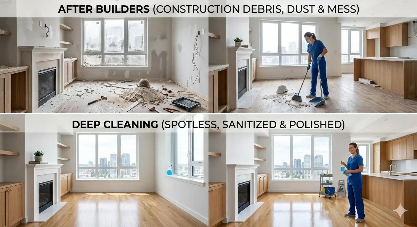 After Builders Cleaning vs Deep Cleaning - Professional Cleaning Comparison Guide